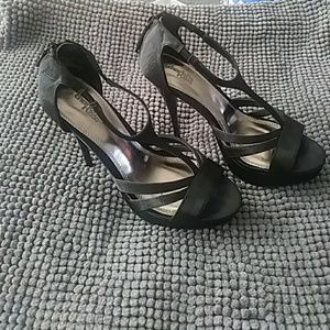 Black Satin Stiletto Heels